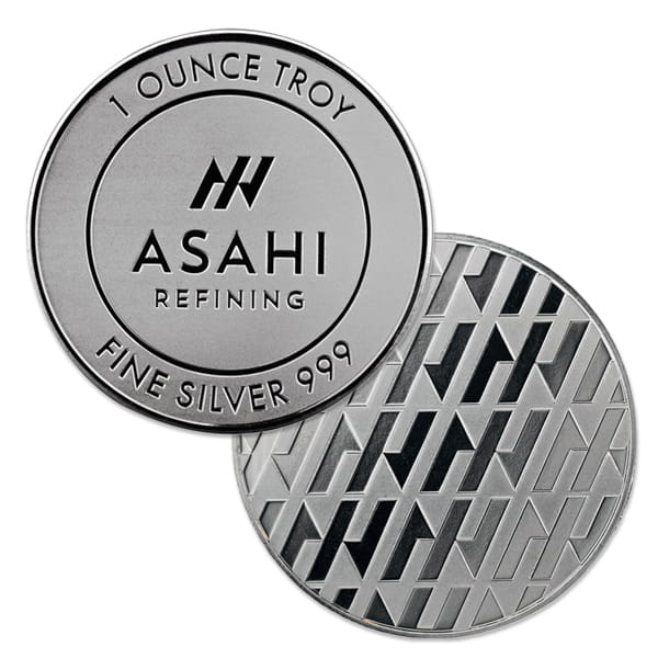 1oz. Asahi Silver Round  (Obverse/Reverse)