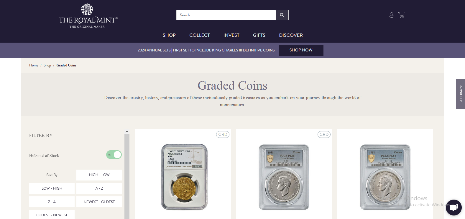 The Royal Mint - Graded Bullion Screenshot