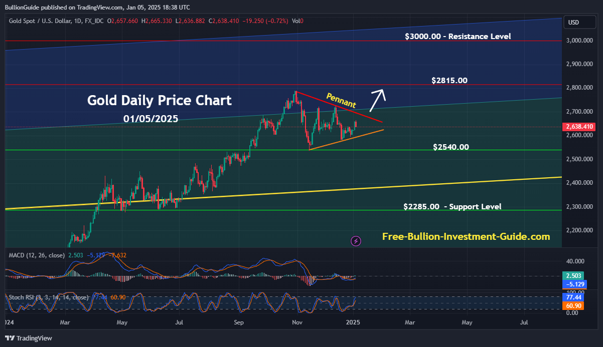 January 2025 Newsletter - Gold Price Chart / TradingView.com