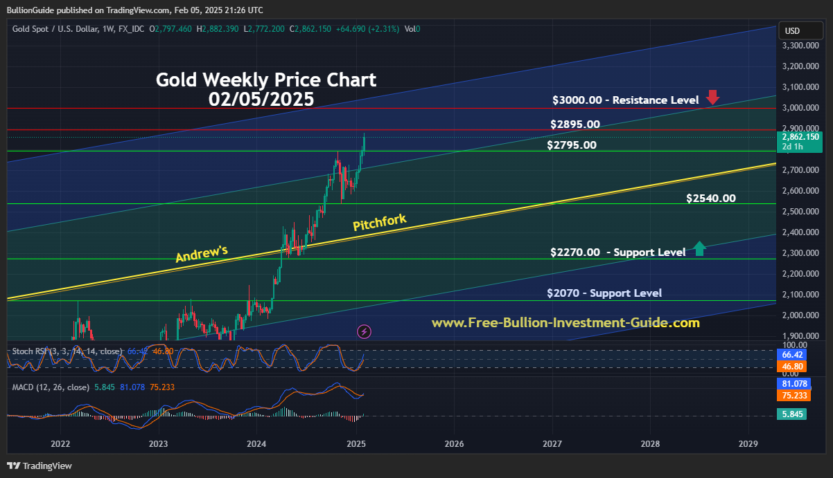 February 2025 Newsletter - Gold Price Chart / TradingView.com