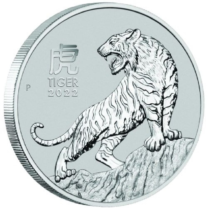 2022 1oz. Australian Lunar Platinum bullion coin - Series III - Reverse side - Year of the Tiger