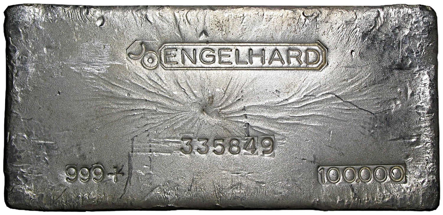 Engelhard 100oz. Silver Bullion - Poured or Cast Bar