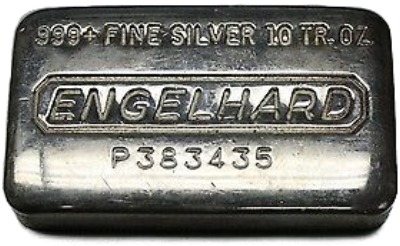 Engelhard 10oz. Silver Bullion (Horizontal) Poured Bar