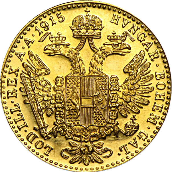 1-Ducat 1915 Austrian Gold Coin reverse