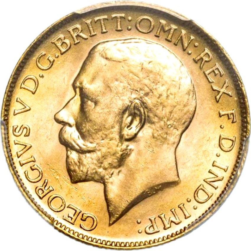 1919 Royal Mint in Perth, Australia, Gold Sovereign - Obverse Side
