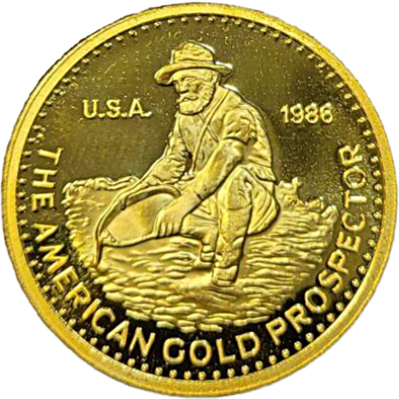 Engelhard, 1oz. Gold - The American Prospector Round - Obverse side