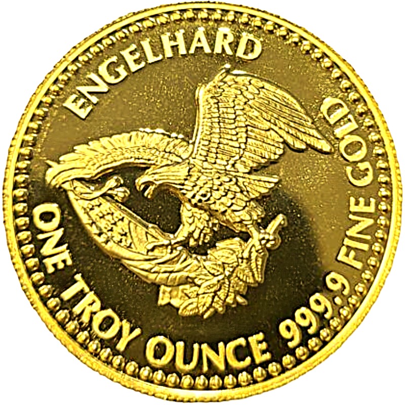 Engelhard, 1oz. Gold - The American Prospector Round - Reverse side