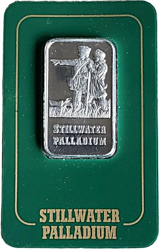 Johnson Matthey 1oz. Stillwater Palladium Bullion Bar - Obverse Side