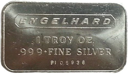 Engelhard 1oz. Silver Bullion Bar (Horizontal) Obverse Side