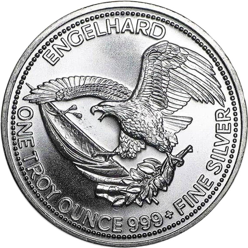 Engelhard, 1oz. Silver - The American Prospector Round - "Eagle" Reverse side