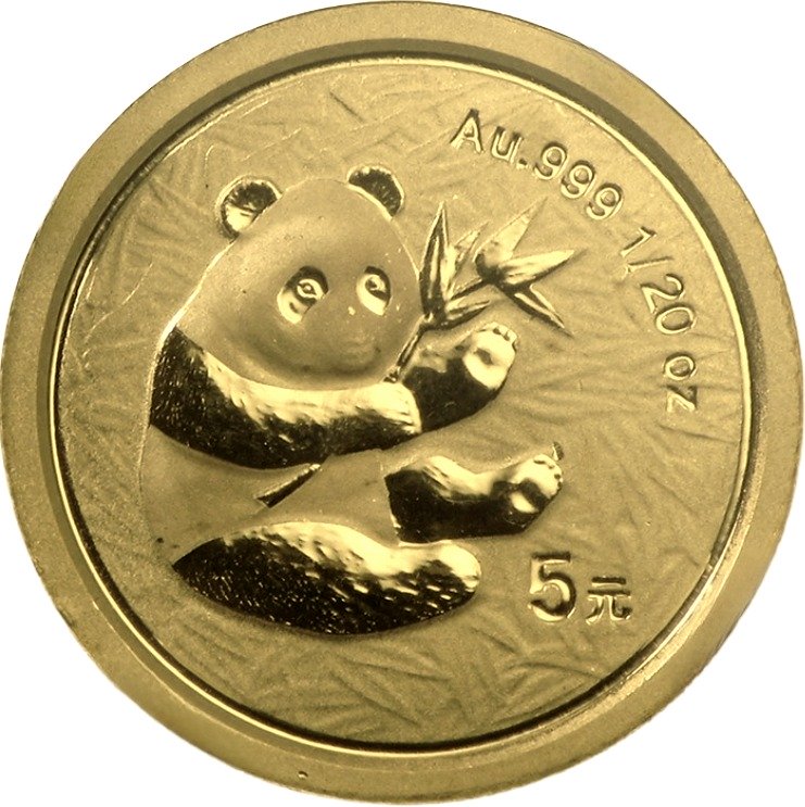 2000 1/20oz. Chinese Gold Panda Bullion Coin - Reverse Side