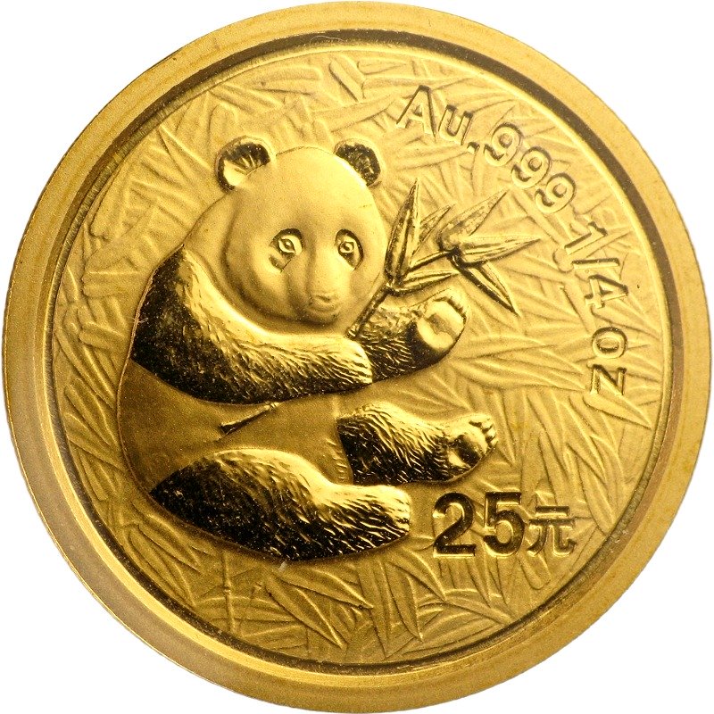 2000 - 1/4oz Chinese Gold Panda Bullion Coin - Reverse Side