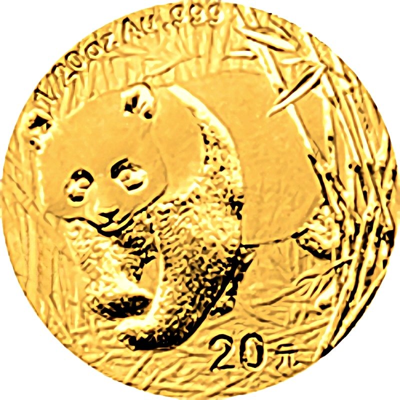 2001 1/20oz. Chinese Gold Panda Bullion Coin - Reverse Side