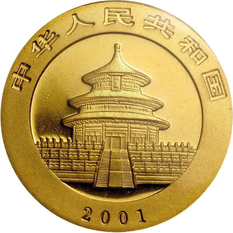 2001 - Chinese Gold Panda - Obverse side