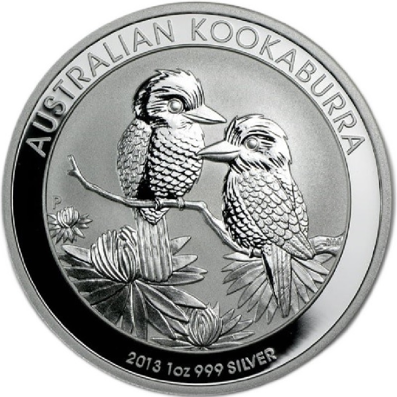 2013 1oz. Australia Kookaburra Silver bullion coin - reverse side