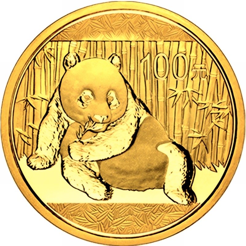 2015 1/4oz. Chinese Gold Panda Bullion Coin - Reverse Side