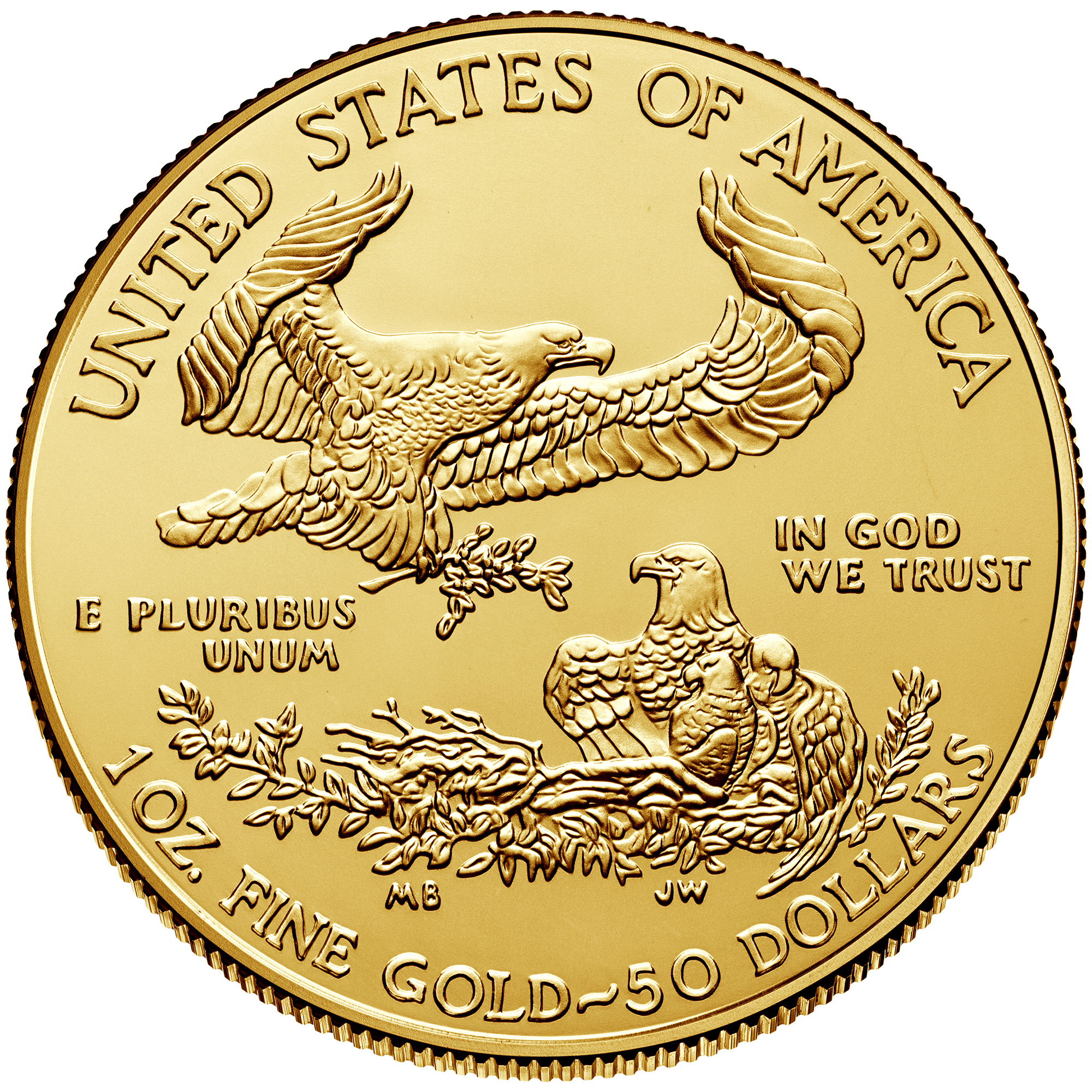 2016 1oz American Eagle Gold Bullion Coin - Reverse side (Type I)