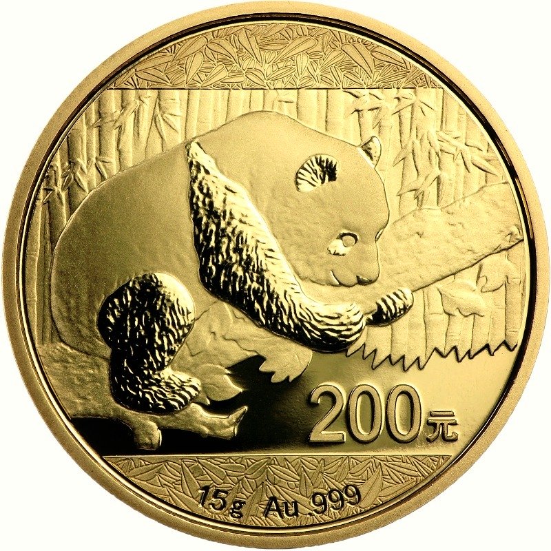 2016 15-gram Chinese Gold Panda - Reverse Side