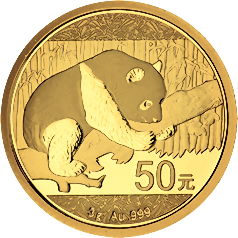 2016 3-gram Chinese Gold Panda - Reverse Side