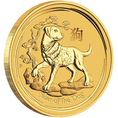 2018 - 10oz. Australian Gold Lunar Bullion Coin - Year of the Dog - Series II - Reverse side
