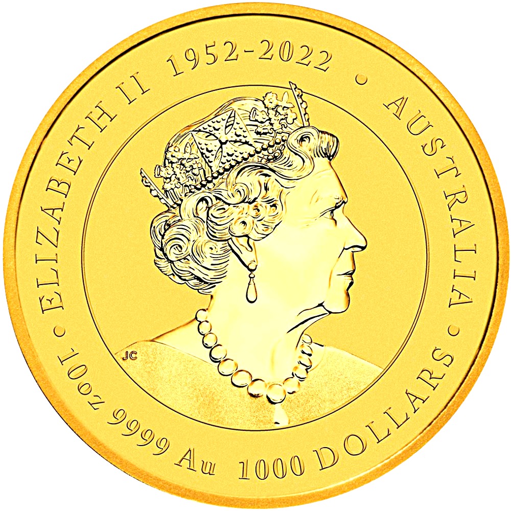 2024 - 10oz. Australian Gold Lunar Bullion Coin - Year of the Dragon - Series III - Obverse side