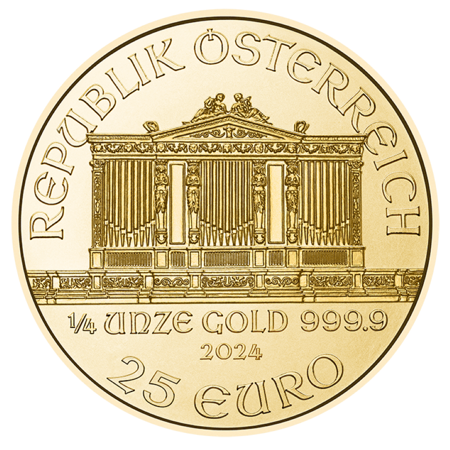 2024 - 1/4oz. Gold Austrian Philharmonic Bullion Coin - Obverse side