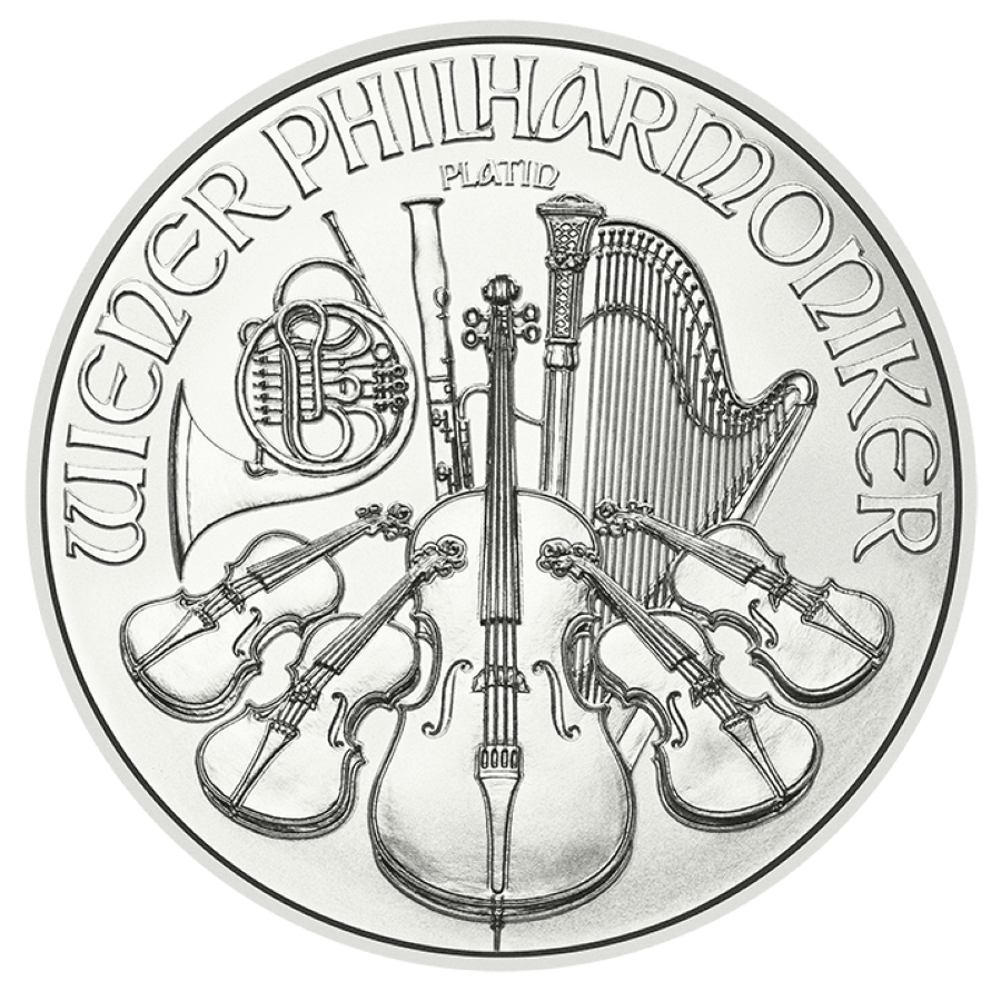 2024 1oz. Platinum Austrian Philharmonic Bullion Coin - Reverse side