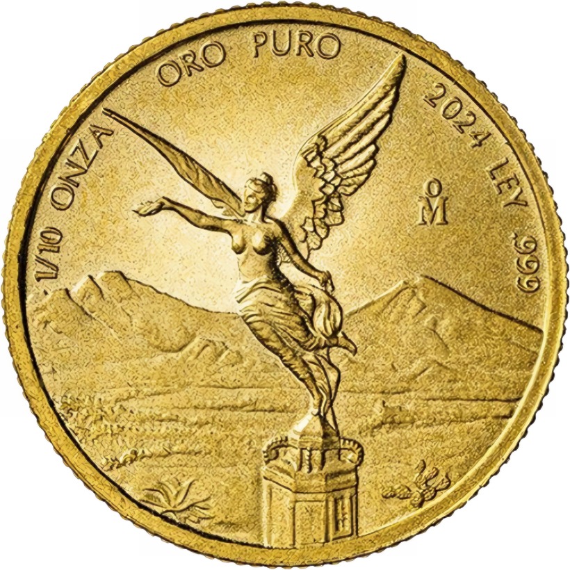 1/10oz Mexican Gold Libertad Bullion Coin - Reverse side