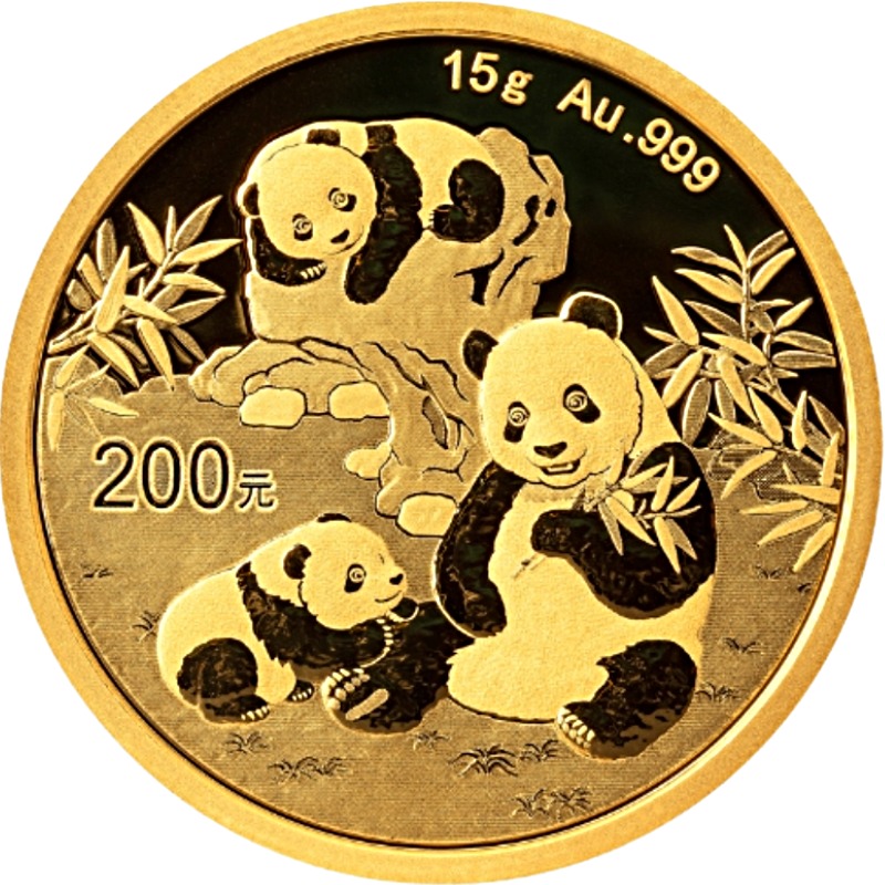 2025 - 15gram Chinese Gold Panda Bullion Coin - Reverse Side