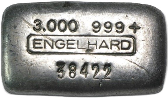 Engelhard 3oz. Silver Bullion - Cast or Poured Bar