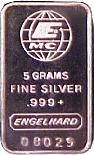 Engelhard 5gram Silver Bullion - Cast Bar