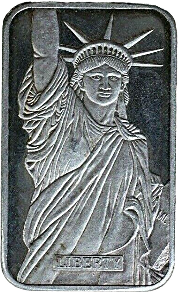 Engelhard 1oz. Liberty Trade Silver Bar - Obverse Side