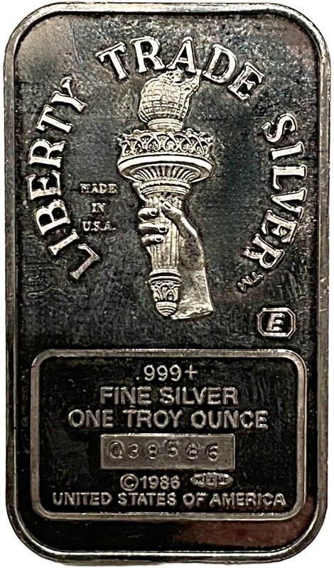 Engelhard 1oz. Liberty Trade Silver Bar - Reverse Side