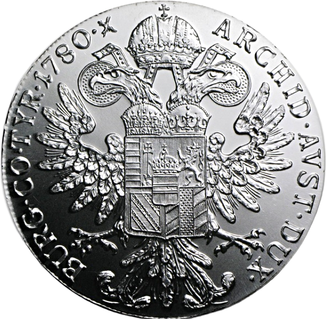 Maria Theresa Thaler Silver bullion coin - reverse