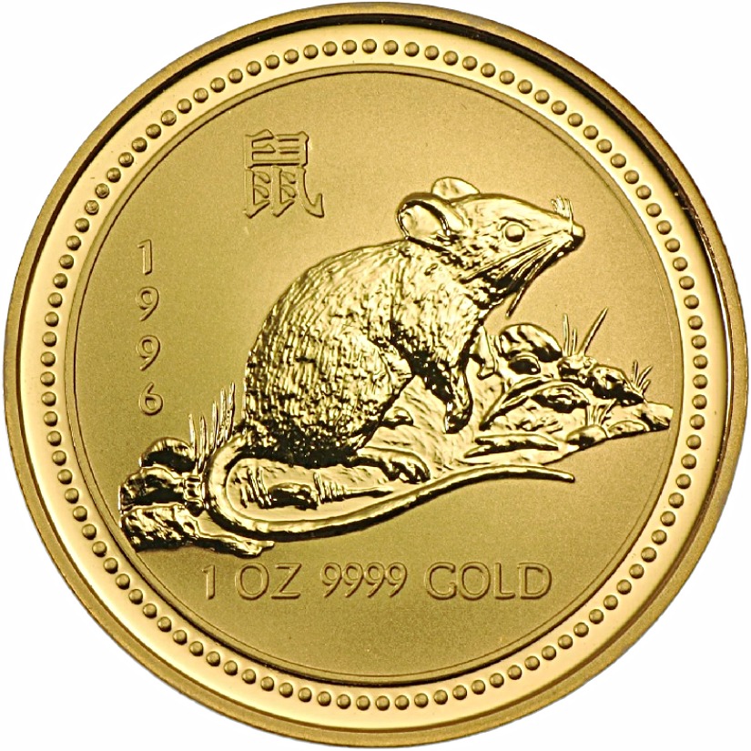 1996 - Australian Gold Lunar Bullion Coin - Series I - Year of the Mouse - Reverse Side