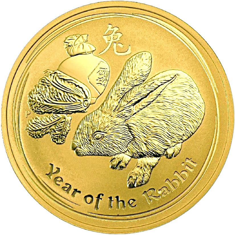 2011 - Australian Gold Lunar Bullion Coin - Series II - Year of the Rabbit - Reverse Side
