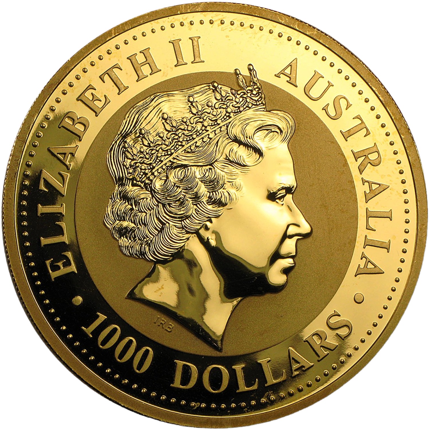 2005 - 10 oz. Australian Gold Lunar Bullion Coin - Year of the Dragon - Series I - Obverse side