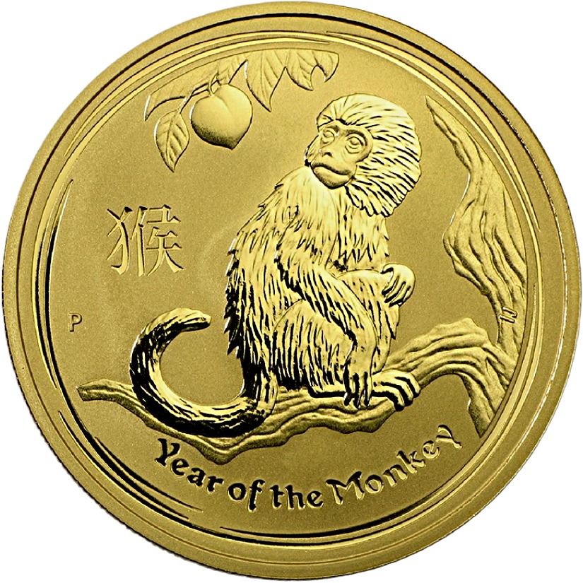 2016 - Australian Gold Lunar Bullion Coin - Series II - Year of the Monkey - Reverse Side